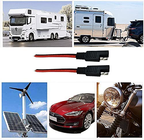 GTIWUNG 5 buc. Cablu prelungitor SAE 16AWG 30cm Cablu de alimentare SAE Conector SAE Conectare rapidă Deconectare Mufă Cablu de alimentare Conector SAE 2 pini