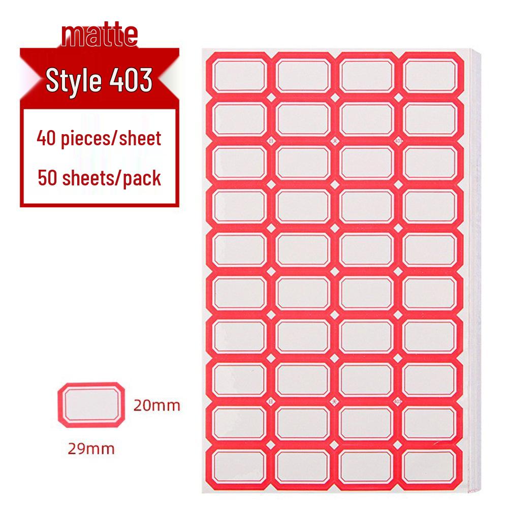 Self-Adhesive Label Paper - 68 Sheets for Handwritten Name and Classification Stickers