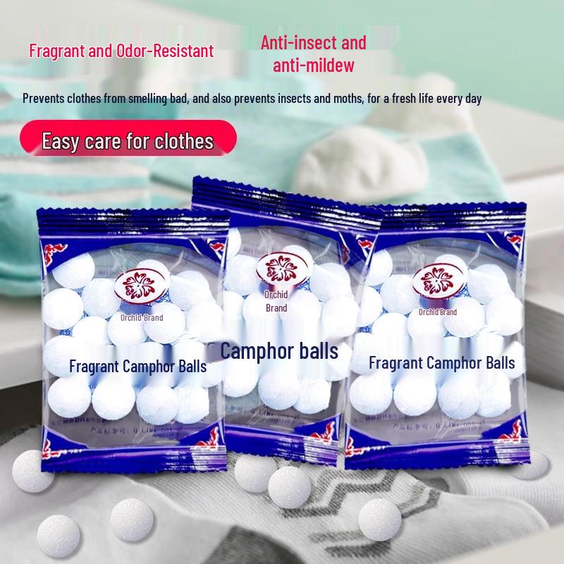 Bagged Camphor Balls: Anti-Mold, Mothproof, and Deodorizing Wardrobe and Drawer Insect Repellent.