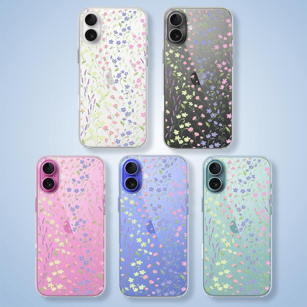 Etui Do Iphone 16 Plus Przeźroczyste, Silikonowe Flexi, Kwiaty Polne