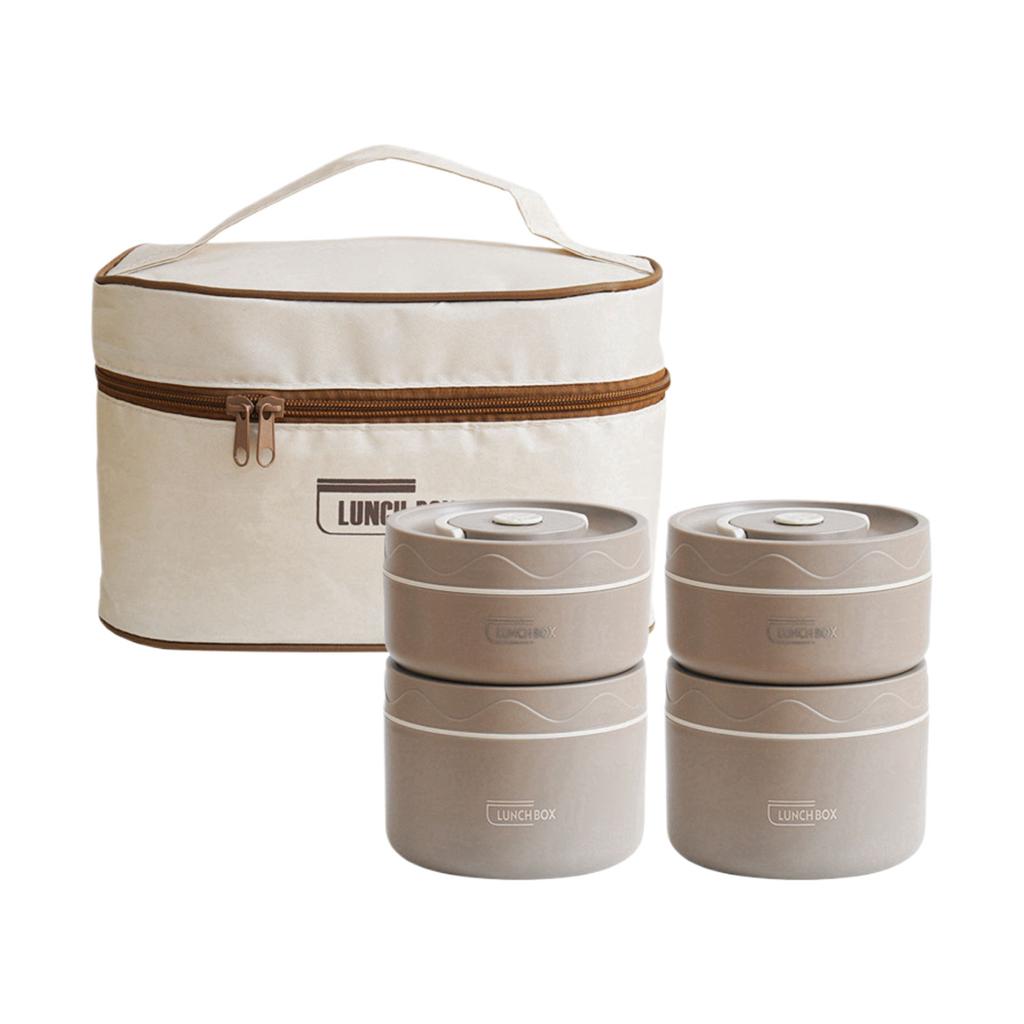 Double-layer Portable Lunch Box With Lid 304 Stainless Steel Inner Liner Insulated Lunch Box