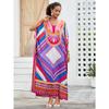 Plus Size Beach Print Dress for Women Bat Sleeve Bikini Suntan Cover Up