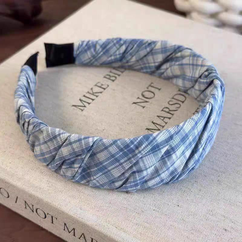 Korean Retro Plaid High Top Fashion Headband & Versatile Hair Clip 2025