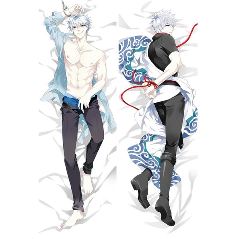 Японское аниме GINTAMA Sakata Gintoki Dakimakura, крутая наволочка для мальчика, обнимающая наволочка для тела, длинная наволочка, подарок 34x100cm Peach Skin чёрный
