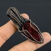 Red Labradorite, Moonstone Handmade Copper Wire Wrap Pendant 2.25" E8D88