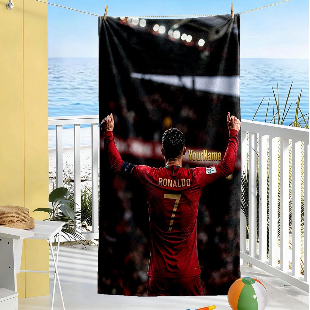 Cristiano Ronaldo Personalized Text Beach Towel Super Soft Microfiber Quickdry Fabric Portable for SwimmingBeachCamping Travel Beach AccessoriesGym