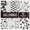 Classic Halloween Craft Paper 12 Sheets Purple Gothic Scrapbook Paper, Double Sided Decorative Dense Pattern for Card Making, Origami, DIY Projects,