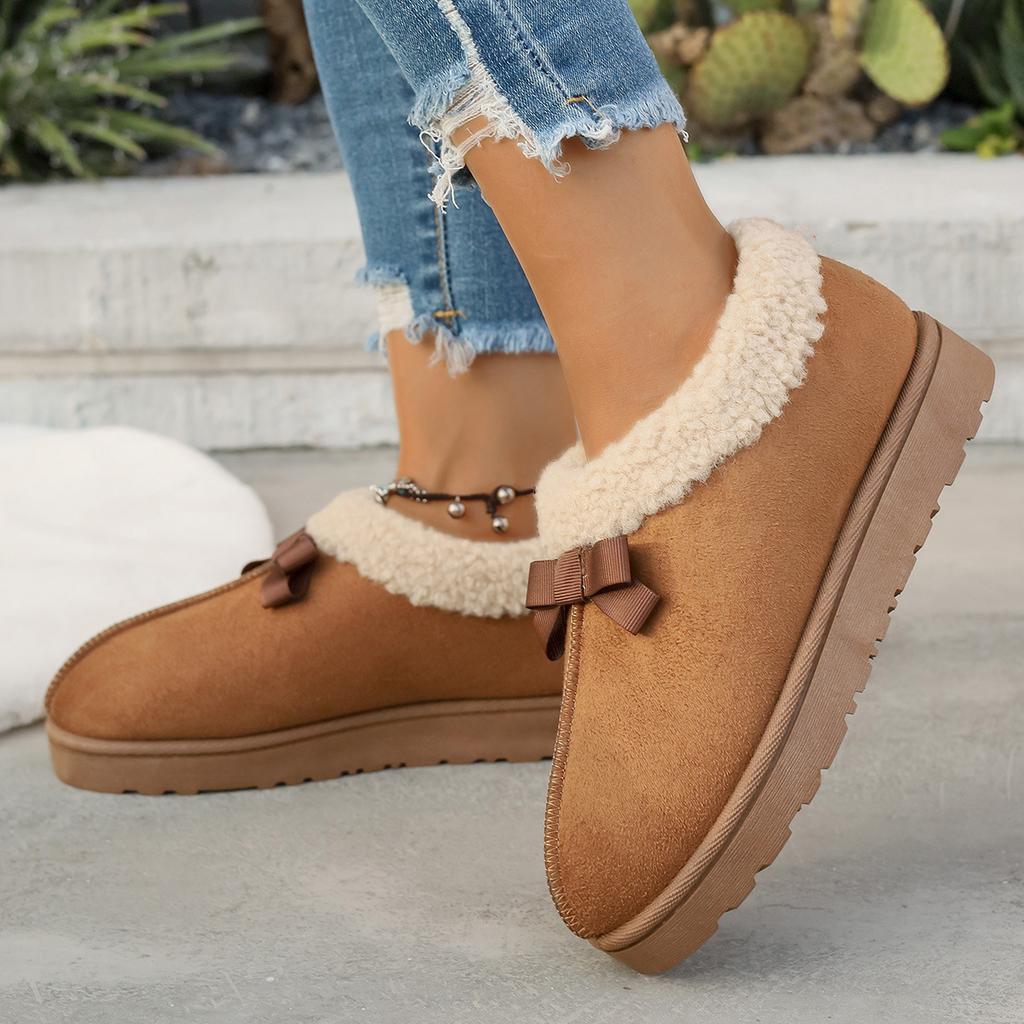 Suede Cotton Shoes Slippers Indoor and Outdoor Shoes with Polished Soles