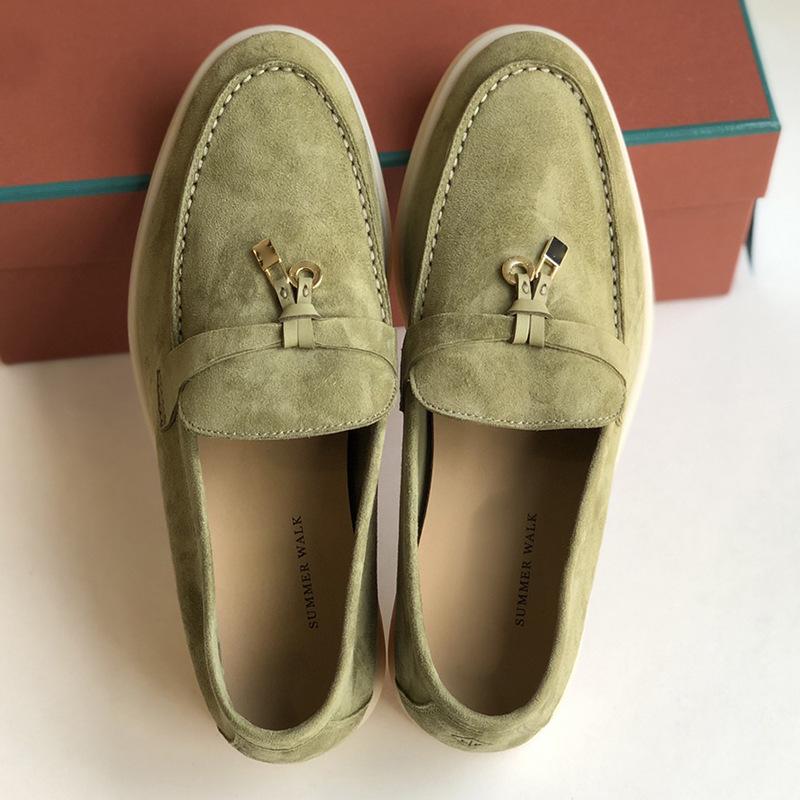 Europeiska & Amerikanska Mockasiner i Kohud - Mjuk Sula Brittisk Stil Slip-on Dam Casual Skor