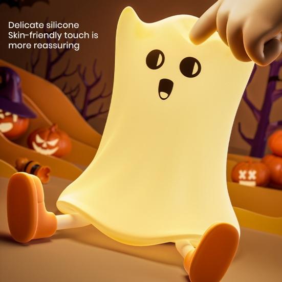 Magician Night Light 3 Brightness Levels Ghost Pumpkin Design Warm