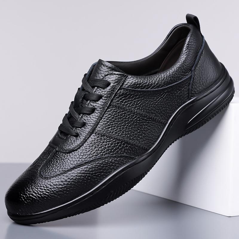 

Fashion Quality Vintage Casual Shoes Lace-up Genuine Leather Comfortable Driving Men s Outdoor Oxfords Shoes Soft Sole Comfort Sneakers 45 чёрный