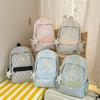 Cartella: nuovo zaino scolastico in stile collegiale, zaino a quadri carino e fresco per studenti di scuola media e superiore, borsa casual di grande capacità