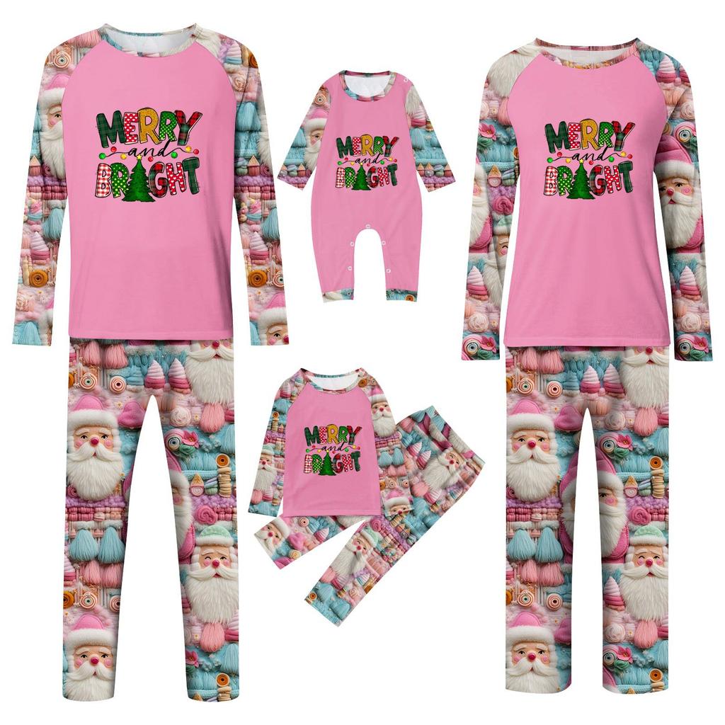 Christmas Print Family Matching Long Sleeved Parent-child Suit Home Clothes Suit