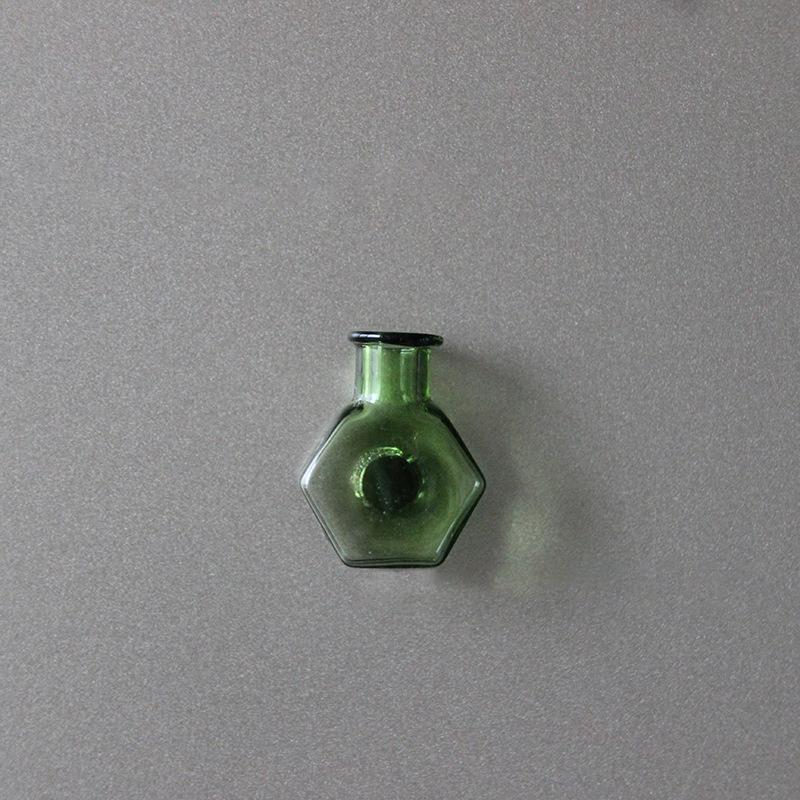 Mini Glass Vase Fridge Magnet Diy Porcelain Vase Flowers Refrigerator Message Sticker Plant Magnet Green Gift Kitchen