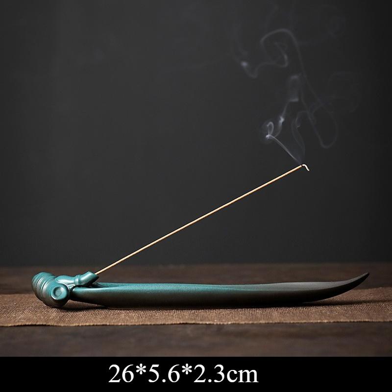 Y Chinese Ceramic Stick Incense Burner Household Indoor Incense Tray Study Living Room Bedroom Durable Incense Holder Ornament
