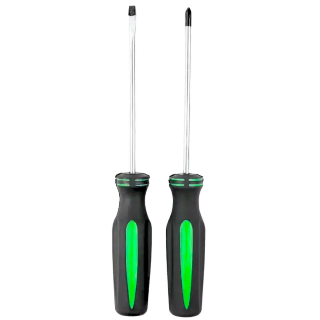 Screwdriver set 2 pieces with magnetic tip PH2x110mm SL5x110mm