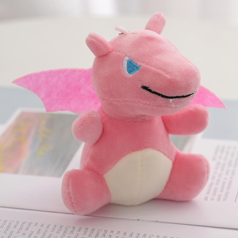 

Adorable Winged Dinosaur Plush Keychain Orange Soft Pp Cotton Stuffed Toy Accessory Gift червоний