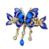 Korean Butterfly Rhinestone Tassel Hair Clip for Women - Bow Knot Crab Bun Holder Retro Style