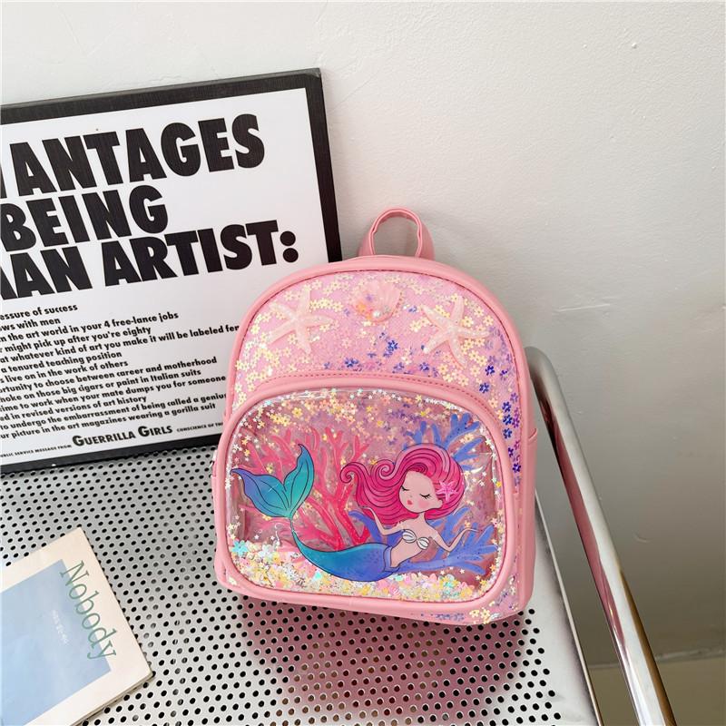 Adorable Kindergarten Children's Backpack Cute Cartoon Sequined Dual Shoulder Bag
