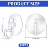 20Pack Suction Cup Hooks 1.2Inch Clear PVC Suction Cups Hooks, Removable and Reble Utility Hooks for Glass Windows, Mirrors, Doors, Tiles, Shower,