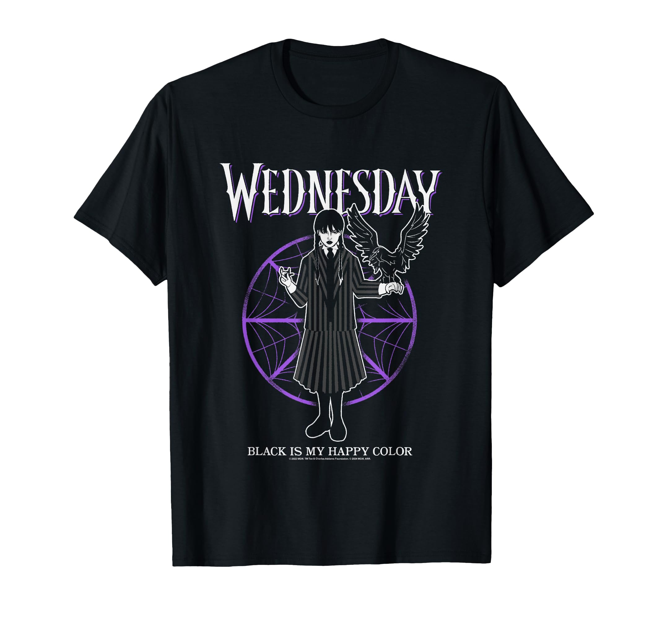 

Wednesday Black Is My Happy Color Web Ring T-shirt