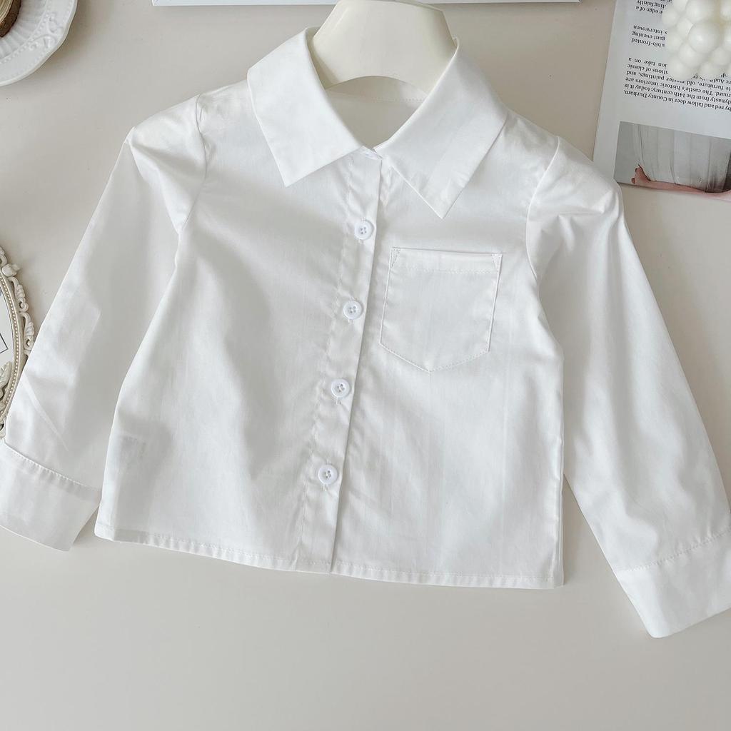Girls' College Style Embroidered Vest & Pleated Dress with Long Sleeve Shirt