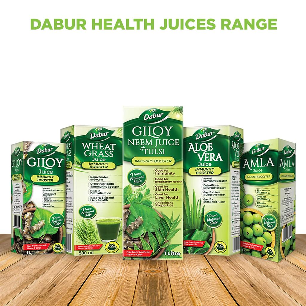 Dabur Aloe Vera Juice 1L Bottle | Natural Ayurvedic Health Drink For Skin, Hair, Digestion, Detox & Immunity Support
