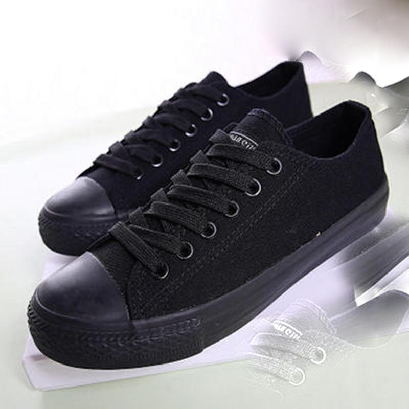 Classic Spring and Autumn Versatile Student Canvas Shoes Couple Women's Shoes Rubber Wear-resistant Flat Shoes Casual Classic Lace-up Style
