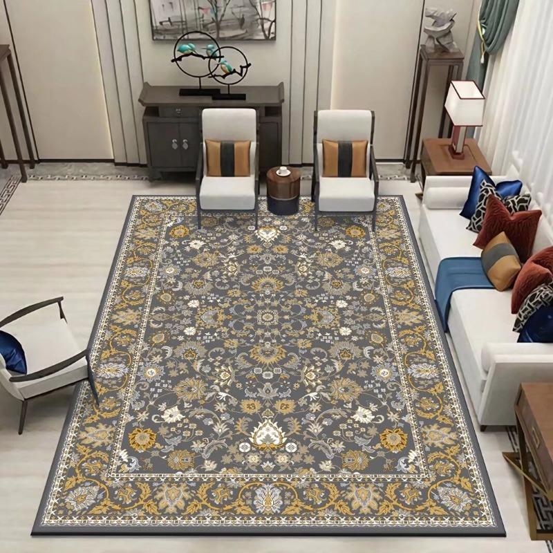 Classic Euro-American Foldable Carpet Washed Cotton Ethnic Area Rug for Living Room Bedroom Home Decor Non-Slip Easy To Clean