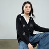 Chuyu V-Neck Knitted Cardigan with Cartoon Embroidery
