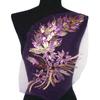 Blue Black Gold Sequined Embroidery Patches Lace Trims Mesh DIY Embroidered Floral Patches Sequins Patches