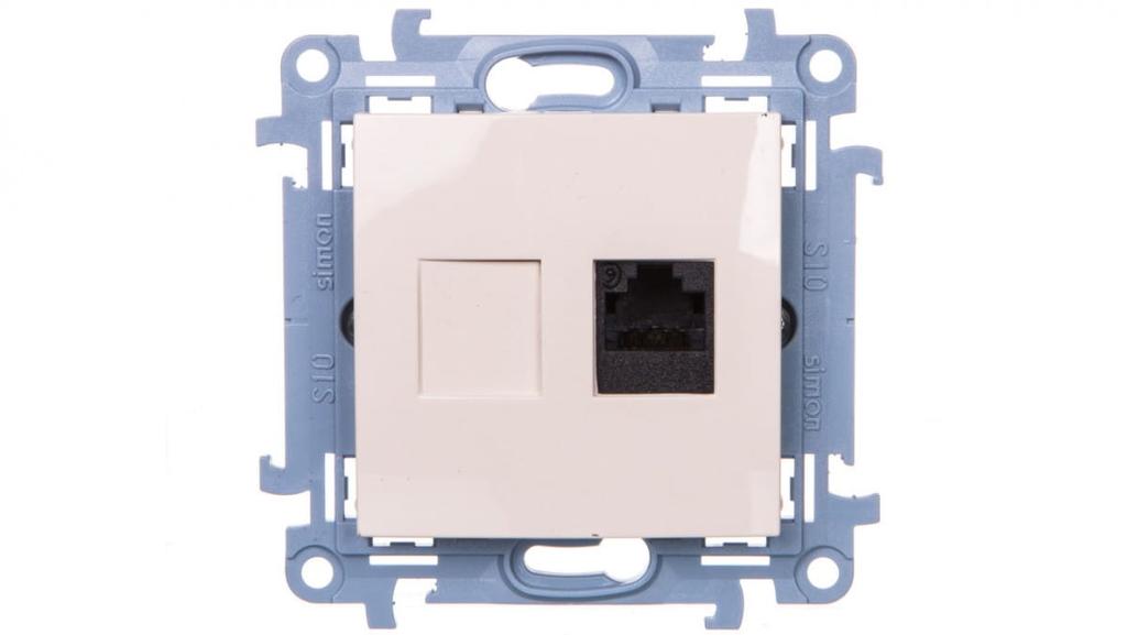 Simon 10 Single Computer Socket Rj45 Cat.6 Cream C61.01/41
