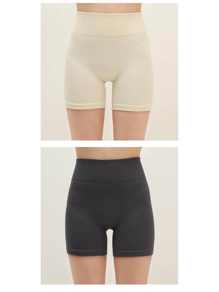 Women's High-Waisted Seamless Ribbed Yoga Shorts - Summer Elastic Three-Point Fit, Hip-Lifting Sportswear