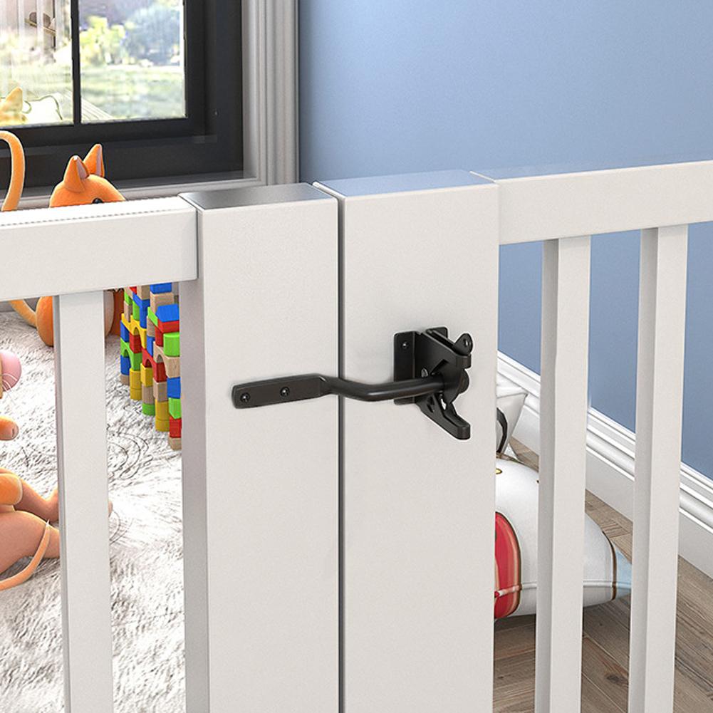 Self Locking Automatic Gravity Lever Fence Gate Latch Black