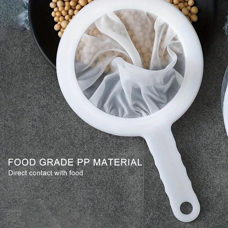 200/400 Mesh Kitchen Ultra-fine Mesh Strainer Kitchen Nylon Mesh Filter Spoon for Suitable for Soy Milk Coffee Milk Yogurt