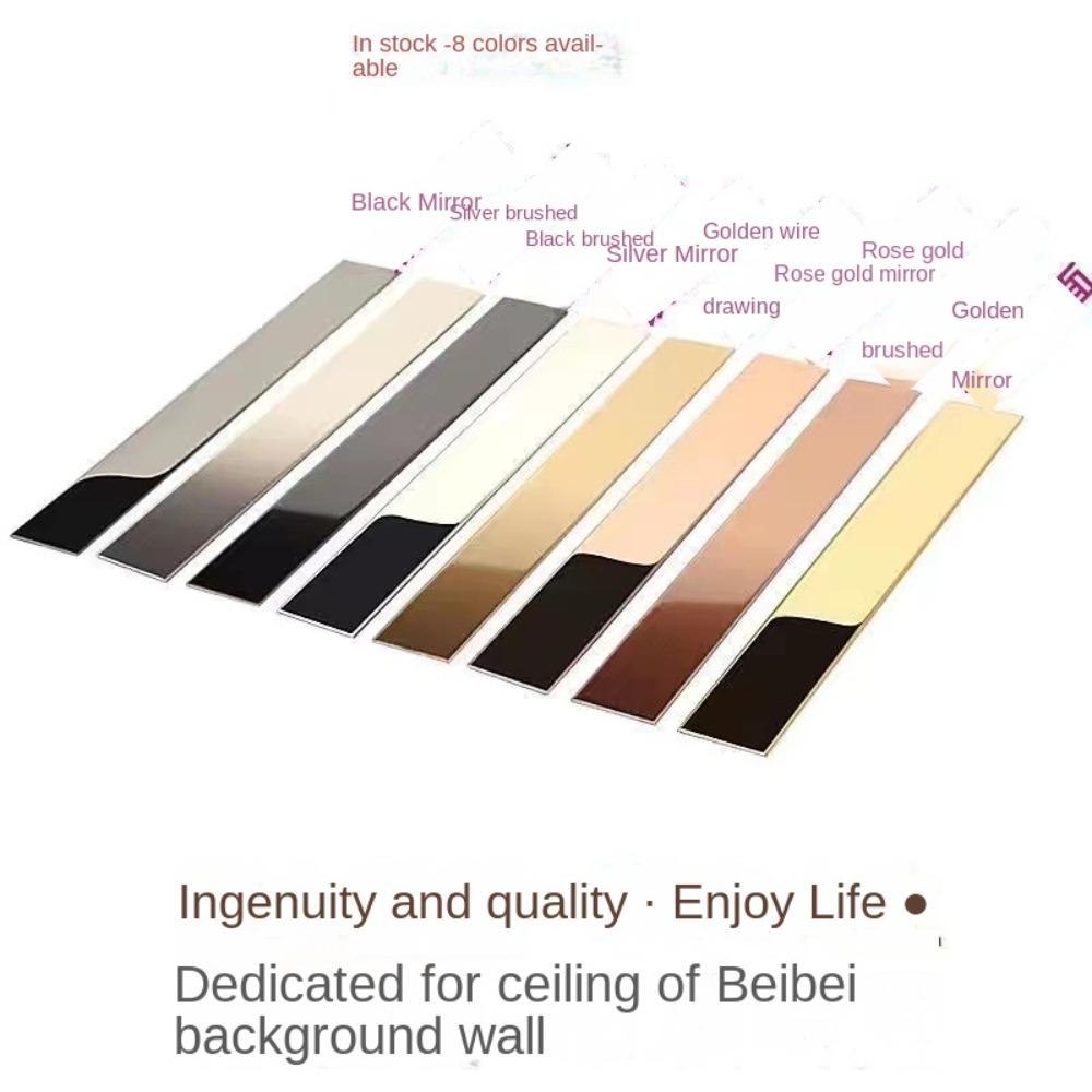 3Meter Spiegel Wandaufkleber Selbstklebende Edelstahl Flache Dekorative Linie