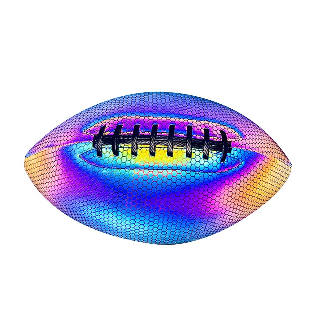 Size 9 Glowing Training Rugby Ball Luminous Light Up Reflective Pu Leather Safe Training Rugby Great American Football Toy Gifts
