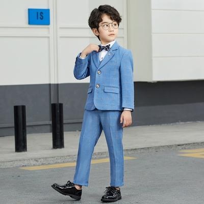 Costum în carouri pentru băieți, set de cinci piese pentru rochie de performanță pentru gazdă