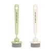 Cleaning Brush Long Handle Oil-Proof 360-Degree Rotatable Head Pot Brush with PET High-Density Bristles Strong Stain Removal Cleaning Scrubber