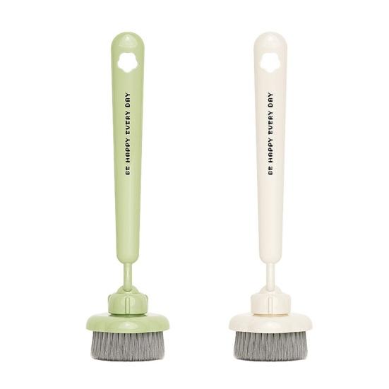 Cleaning Brush Long Handle Oil-Proof 360-Degree Rotatable Head Pot Brush with PET High-Density Bristles Strong Stain Removal Cleaning Scrubber