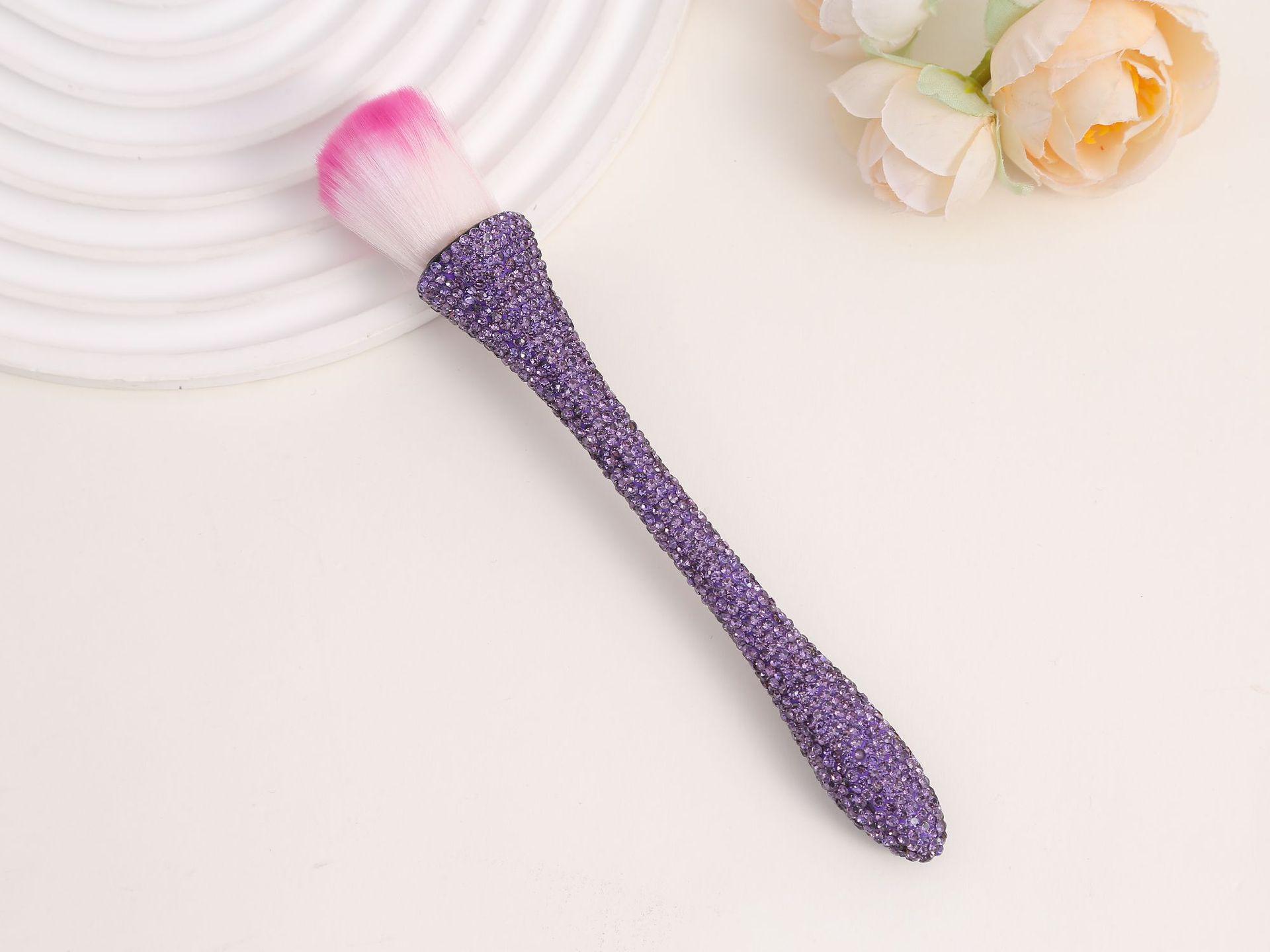 Cross Rhinestone Slim Waist Blush & Nail Art Brush - Light Luxury Makeup Tool