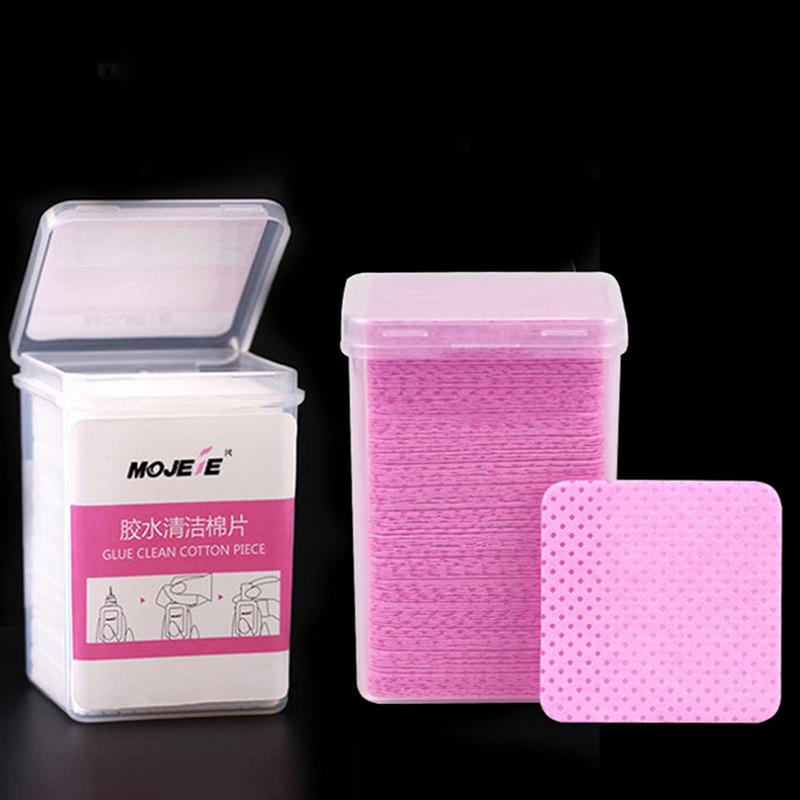 200 Pcs Lint-Free Paper Cotton Wipes Eyelash Glue Remover Wipe Clean Cotton