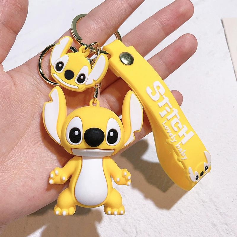 Anime Lilo & Stitch Keychians Cute Stitch Angel Pendant Keychain Cartoon Car Keyring Ornament Toy Gifts For Unisex