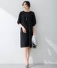 AC by Alpha Cubic Tuck Sleeve Dress and UV Size Black Bi-Motion (Cooling Protection), Women's, 353791,