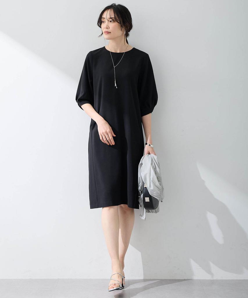 AC by Alpha Cubic Tuck Sleeve Dress and UV Size Black Bi-Motion (Cooling Protection), Women's, 353791,