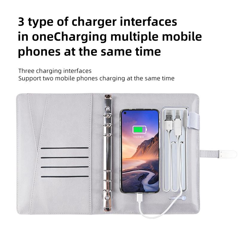 Branded Agenda A5 Notepad with Power Bank Diary Notebook with Custom Lighting LED Logo 16GB USB Flash Drive
