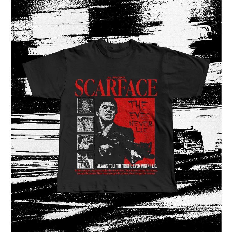 Tony Montana Retro Tshirt From Scarface  Summer New Fashion Cotton Unisex Tshirt for Gangster Movies S