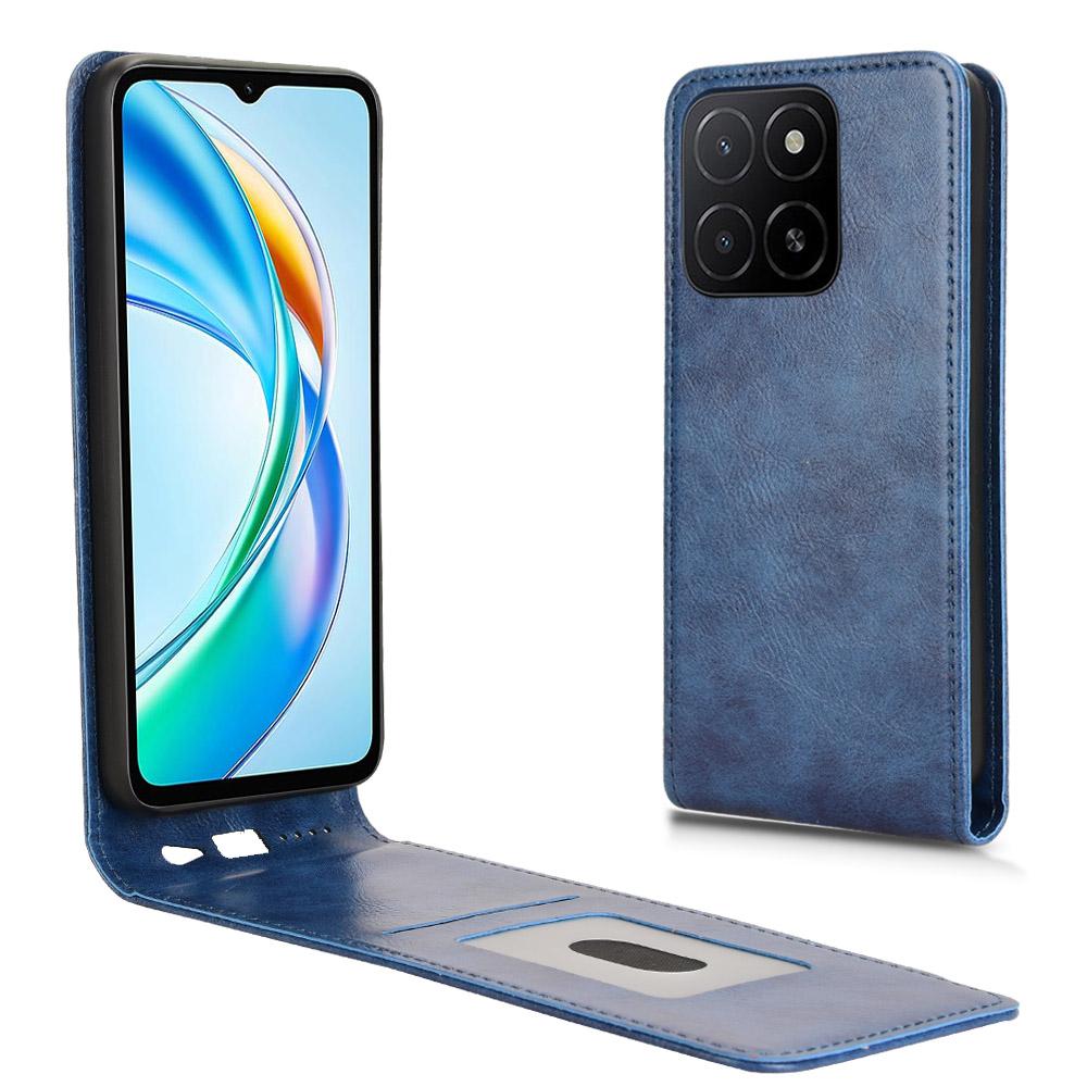 For Honor X5b/X5b Plus Case with Card Slot Magnetic Vertical Flip Leather Phone Cover