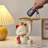 Home Decor Lovely Maneki Neko Figurines Modern Style Living Room Table Ornament Lovely Lucky Cat Storage Tray Miniature Crafts