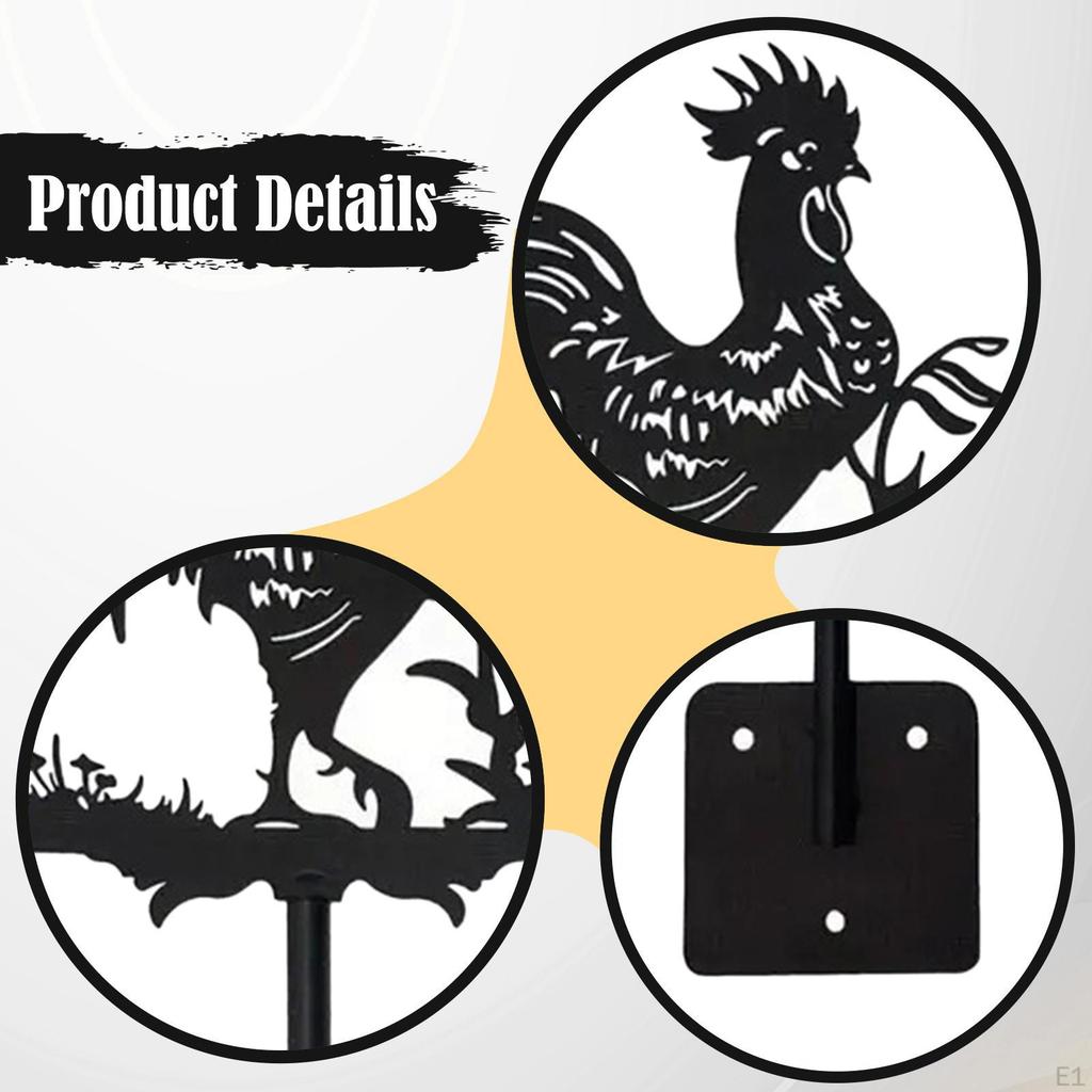 Weathervane Iron Weather Vane Art Wind Direction Indicator Vain Vein for Fence